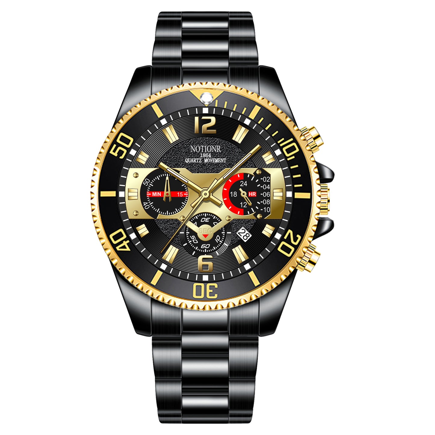 Reloj de acero inoxidable con calendario ligero para hombre