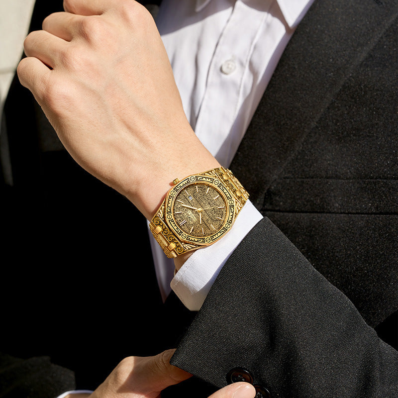 Waterproof steel band watch