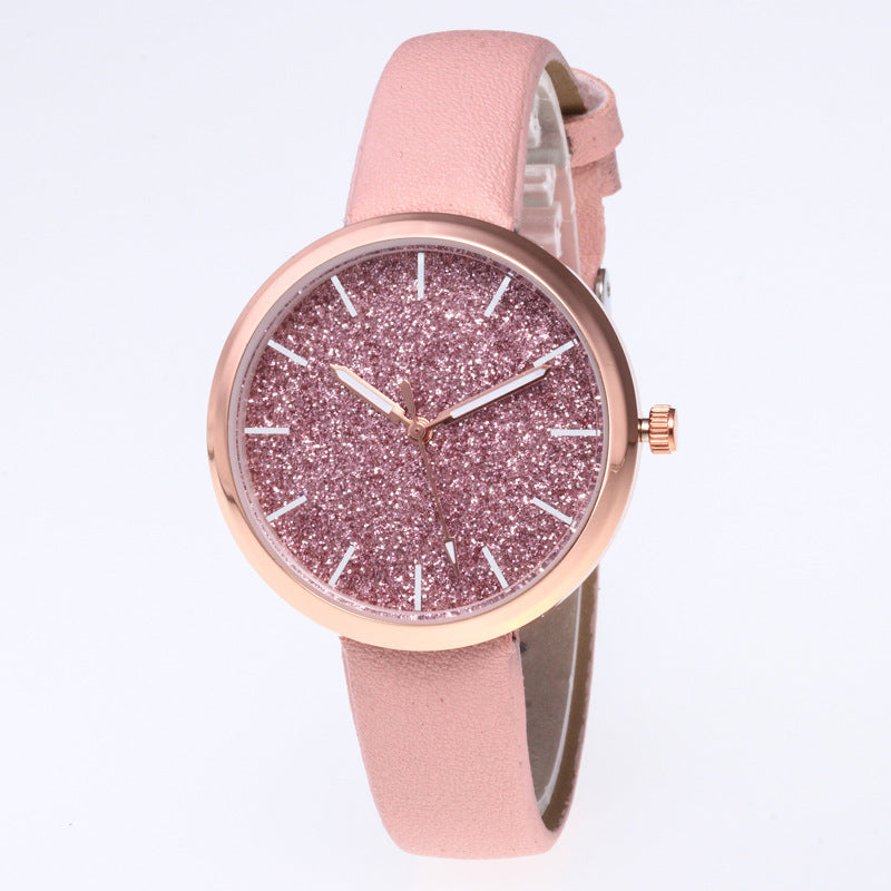 Reloj de pulsera romántico con diseño de cielo estrellado para mujer, informal, con correa de malla de acero y oro rosa, reloj con diamantes de imitación, reloj femenino