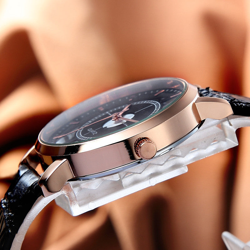 Reloj con cinturón de cuero hueco estilo Harajuku para mujer