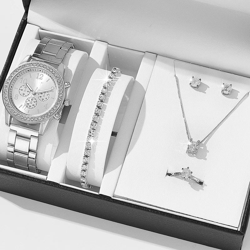 Reloj de mujer con correa de acero y tres ojos falsos, reloj de cuarzo coreano informal para mujer