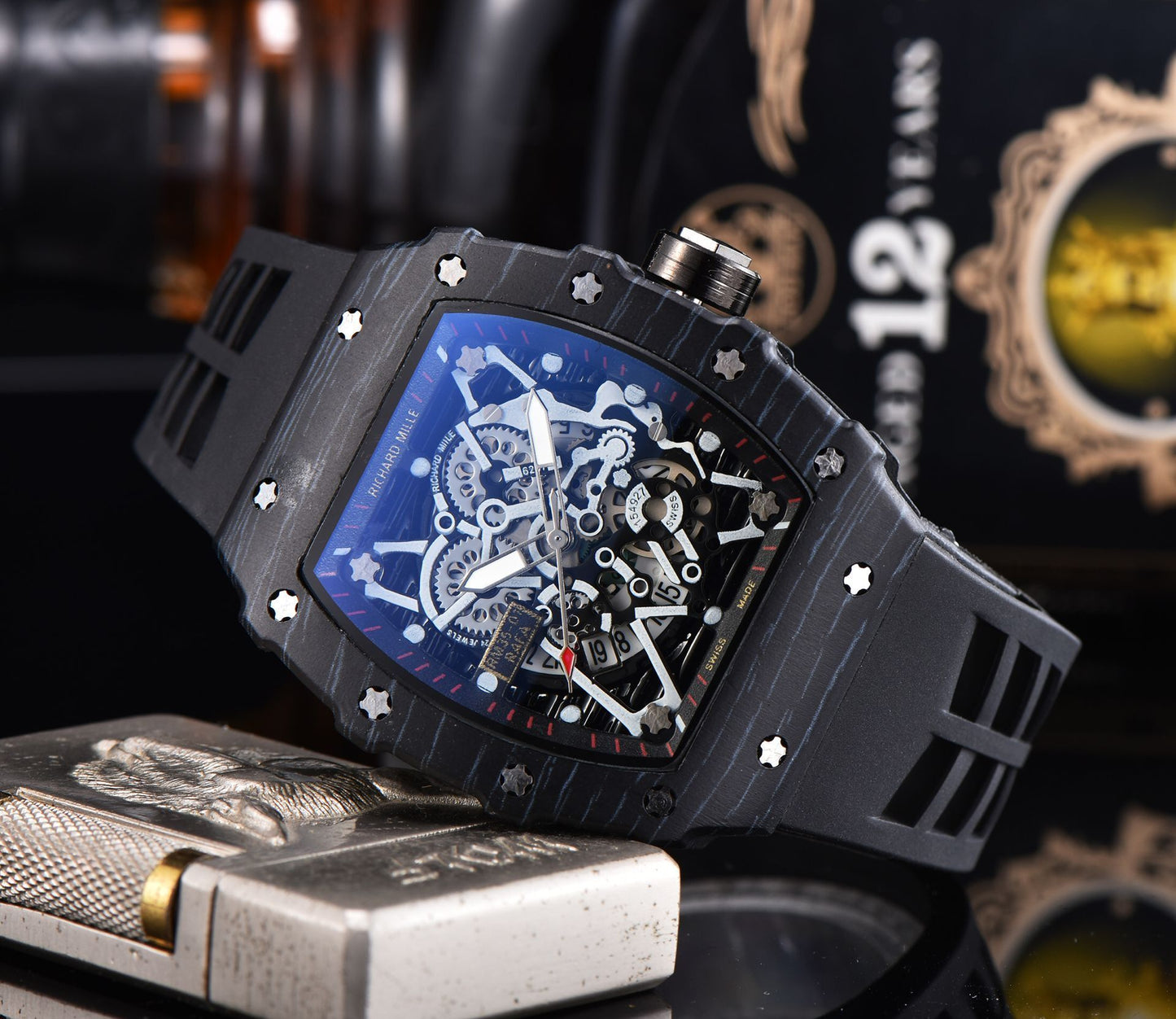 Reloj de cuarzo de silicona con forma de flor hueca