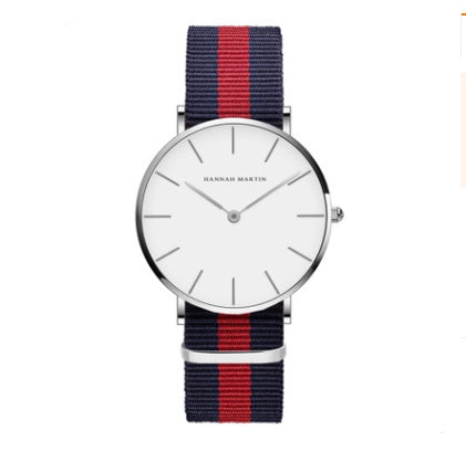 Reloj de cuarzo ultrafino con correa negra, informal, resistente al agua, para hombre y mujer