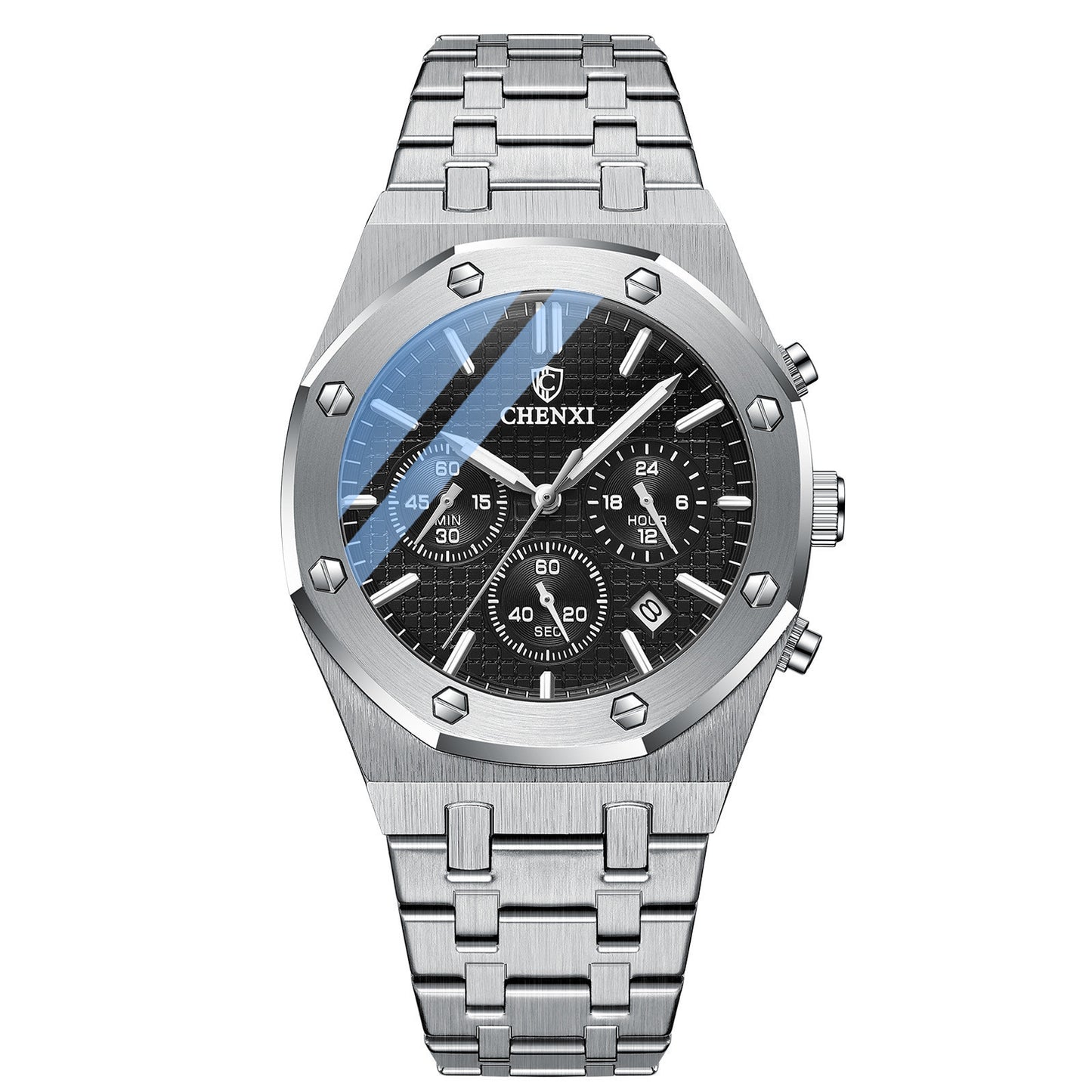 Men's Steel Band Waterproof Quartz Non-mechanical Watch