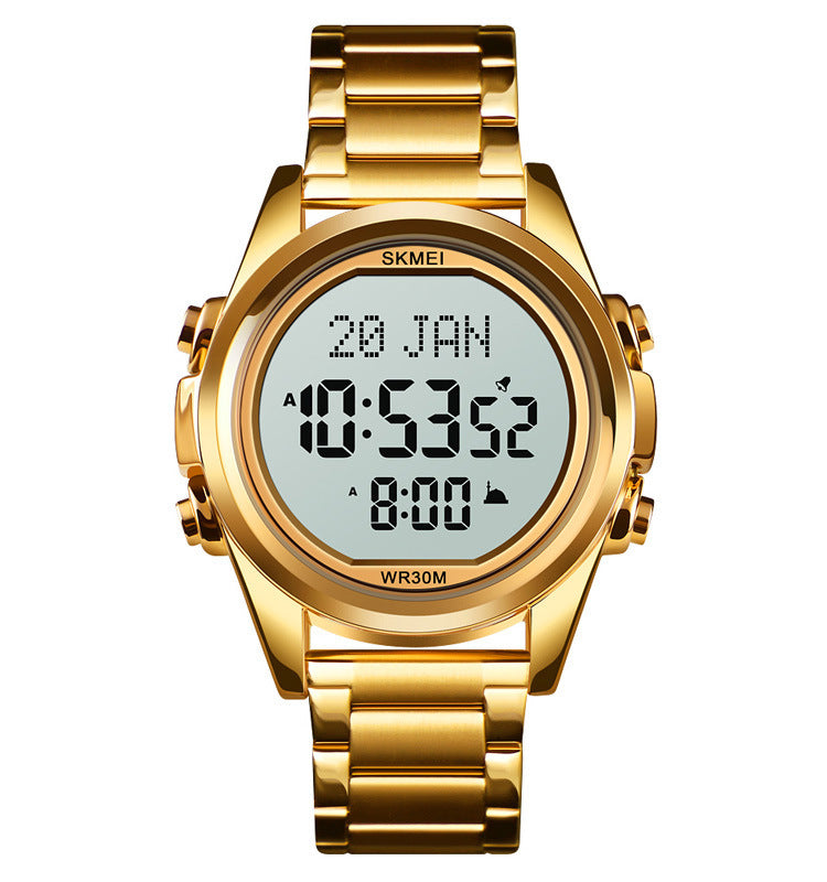 Reloj electrónico para hombre Reloj de acero árabe de moda