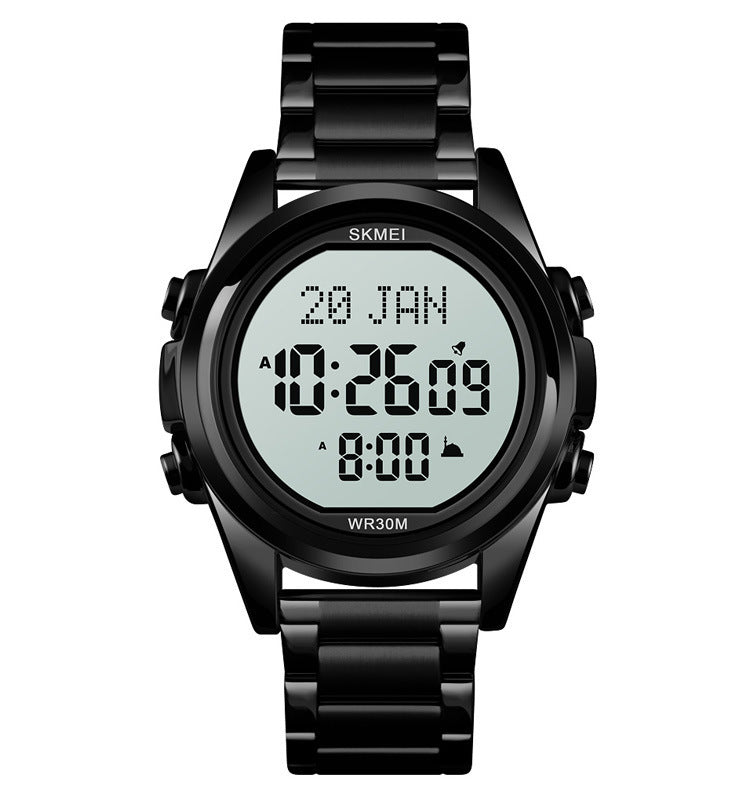 Reloj electrónico para hombre Reloj de acero árabe de moda