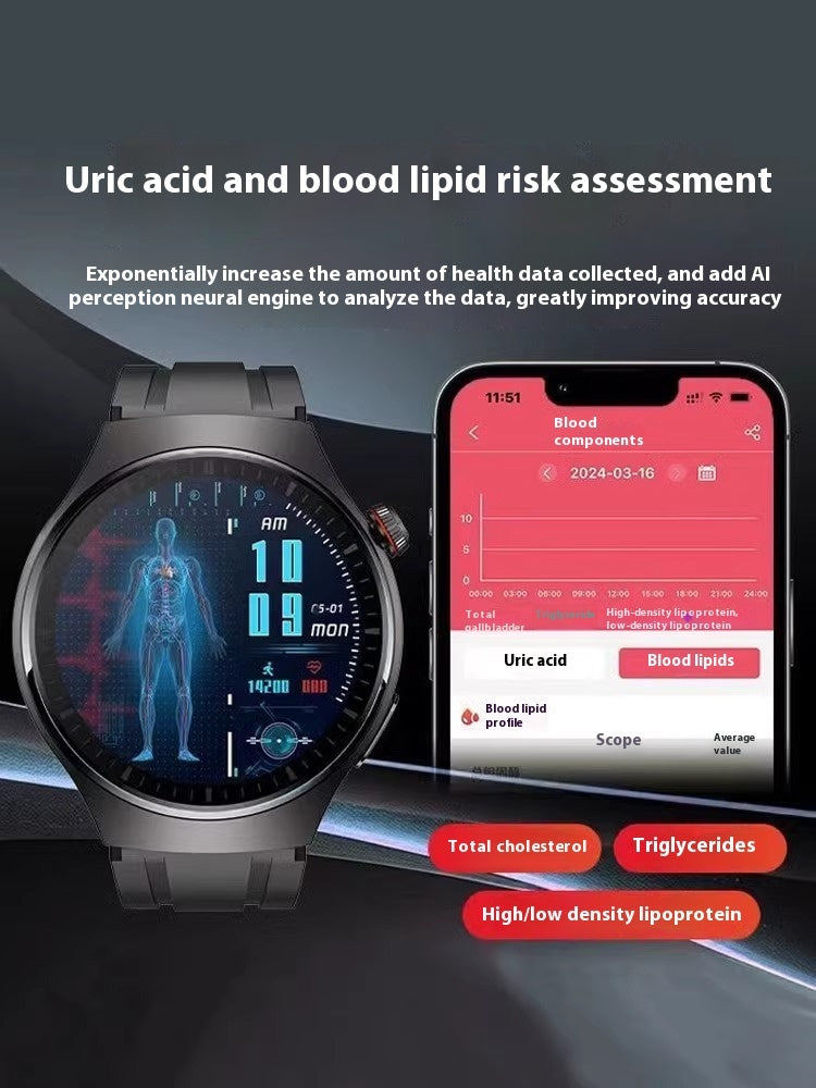 Non-Invasive Blood Glucose Hot Watch ECG Blood Pressure Heart Rate Smart Bracelet