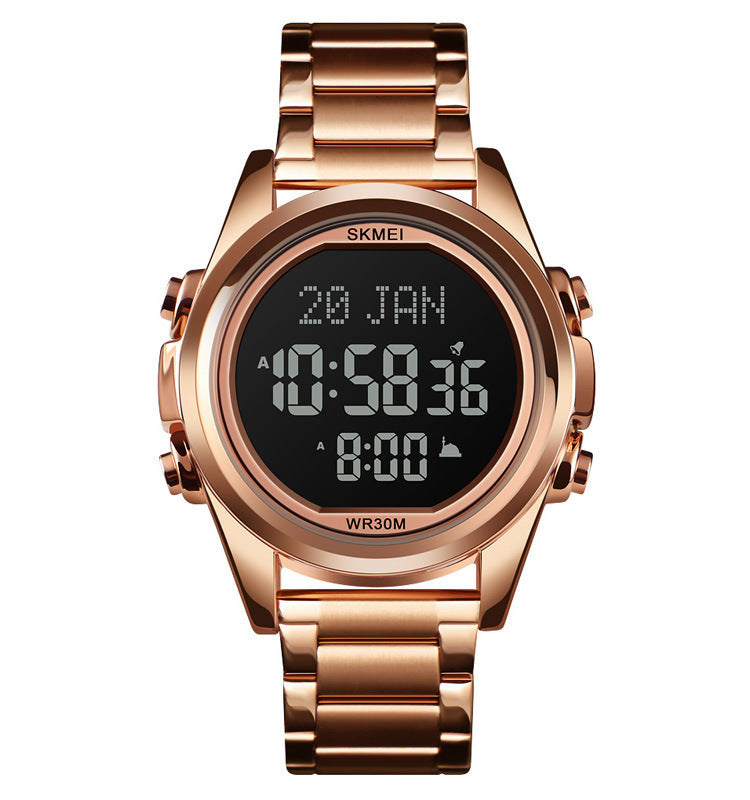 Reloj electrónico para hombre Reloj de acero árabe de moda