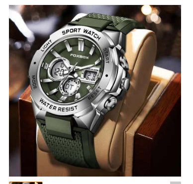 Reloj de cuarzo luminoso impermeable deportivo multifunción con doble pantalla para hombre