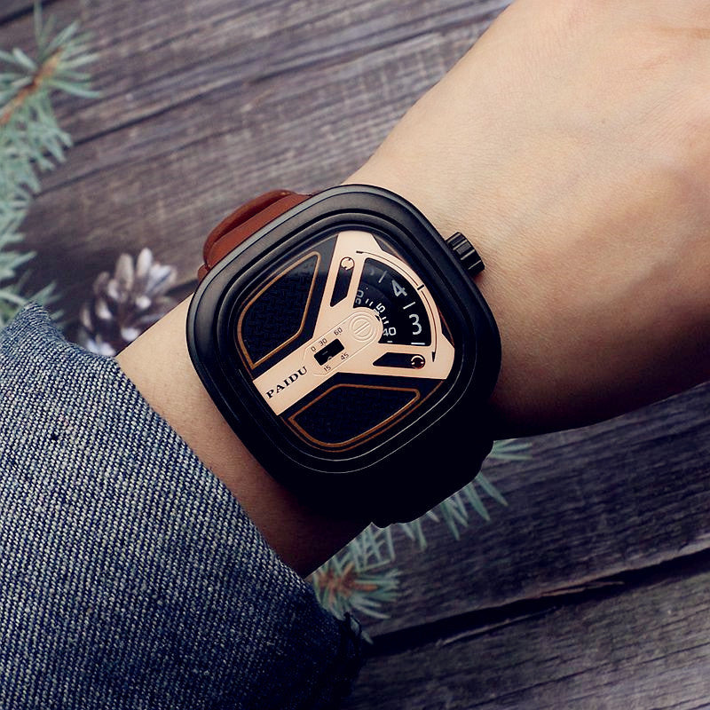 Reloj de moda para hombre con correa de cuero que combina con todo Reloj de cuarzo