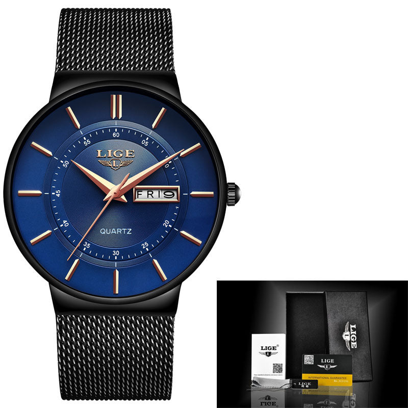 Mesh belt men's watch