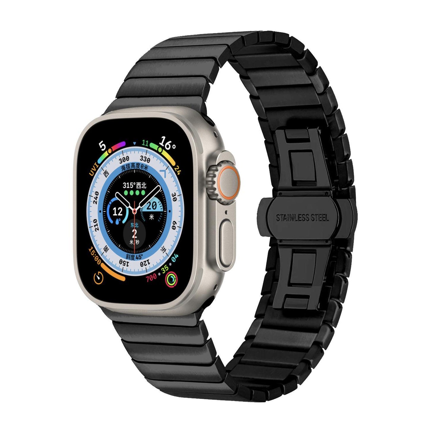 Adecuado para Smartwatch 8 Correa de acero inoxidable con hebilla de lazo Correa de reloj de metal IWatch