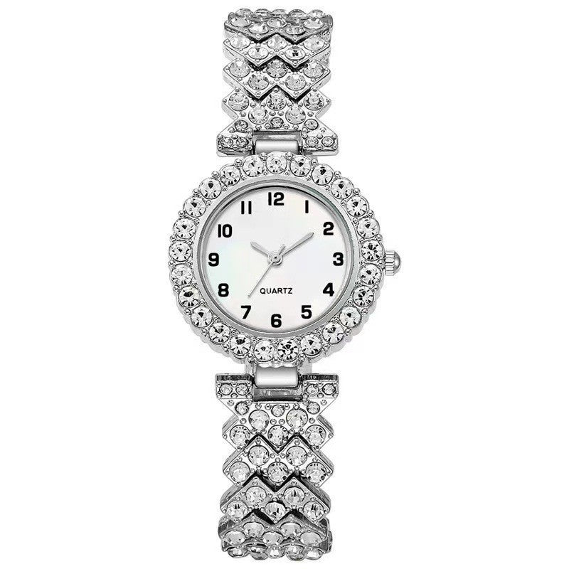 Reloj de pulsera con diamantes y números de moda para mujer