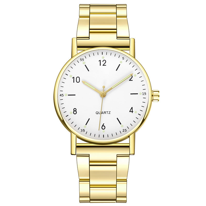 Reloj de cuarzo con correa de acero y luminoso de moda para hombre
