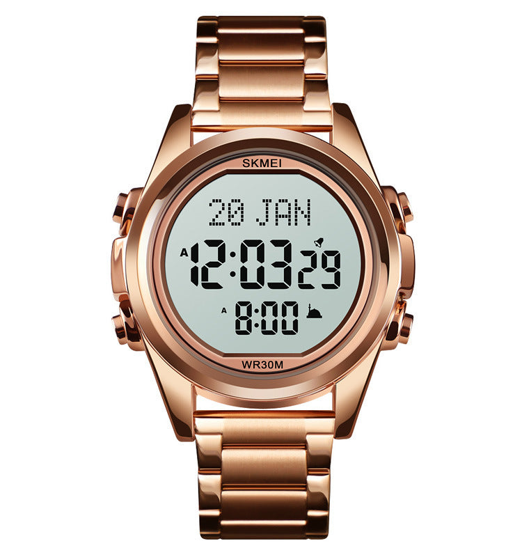 Reloj electrónico para hombre Reloj de acero árabe de moda