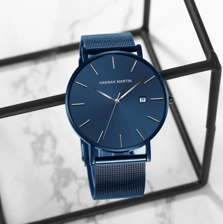 Stainless steel mesh belt quartz watch men