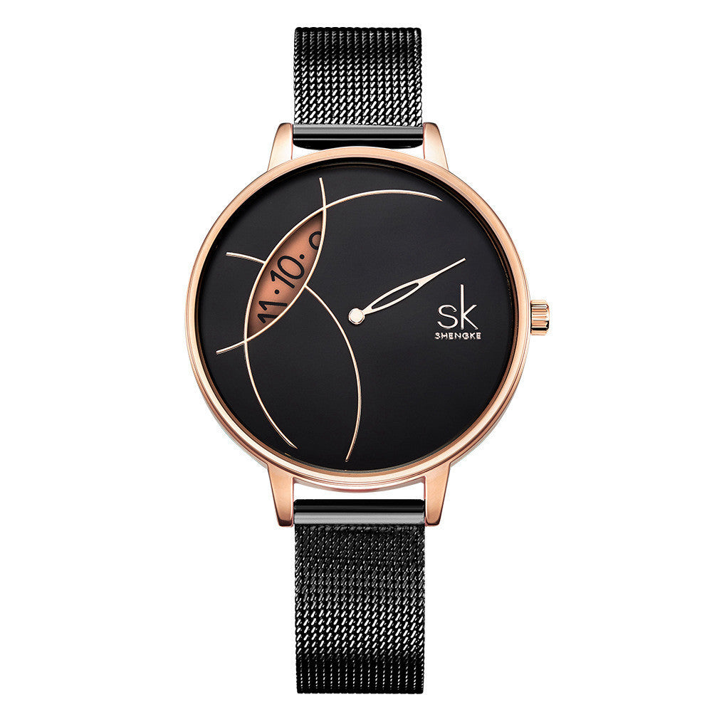 Mesh belt ladies watch simple ladies