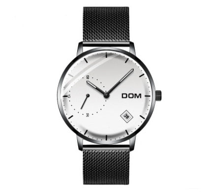Men's simple quartz watch belt calendar anti-independent second hand sports men's watch