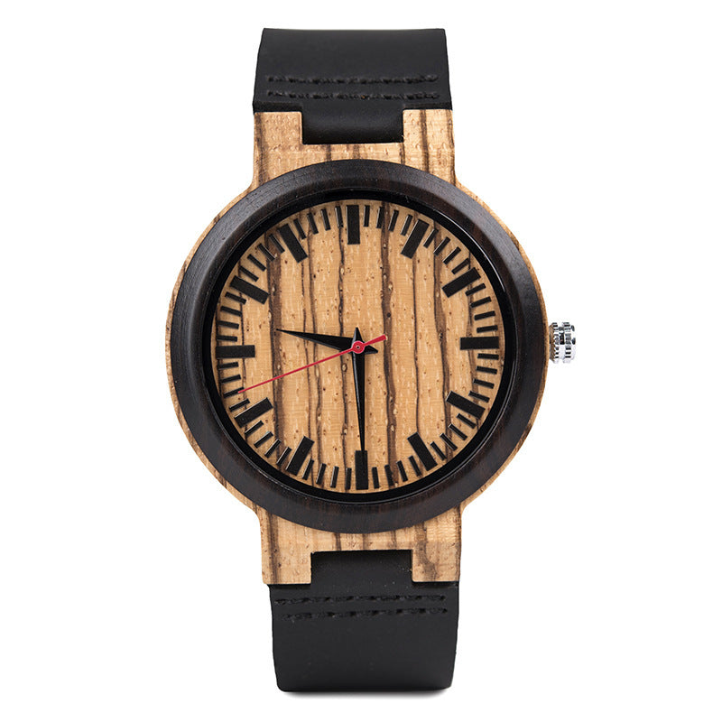 Reloj de cuarzo de madera.