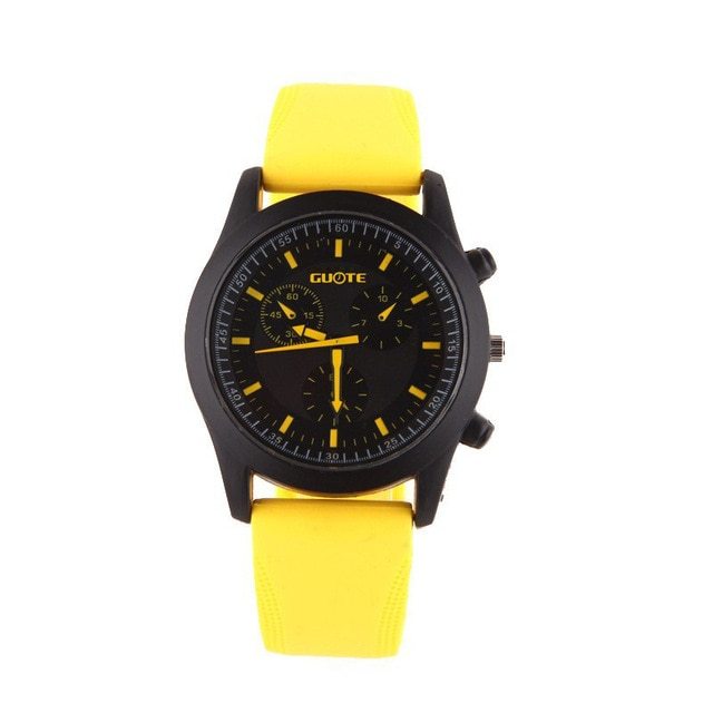 Reloj de cuarzo con correa de silicona y diseño moderno