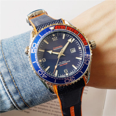 Quartz watch black casual men's European round watch