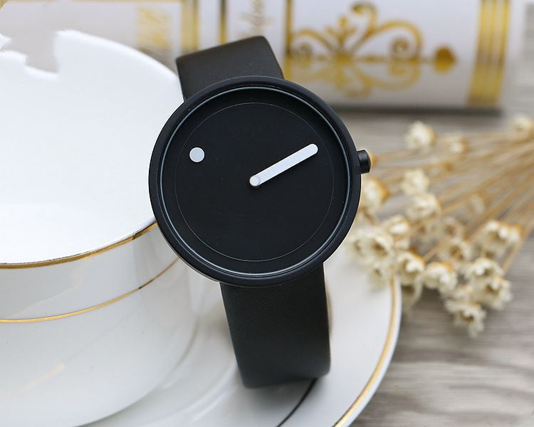 Reloj de cuarzo para amantes de hombres y mujeres con marea neutra y movimiento de moda coreana con personalidad de concepto creativo simple sin puntero