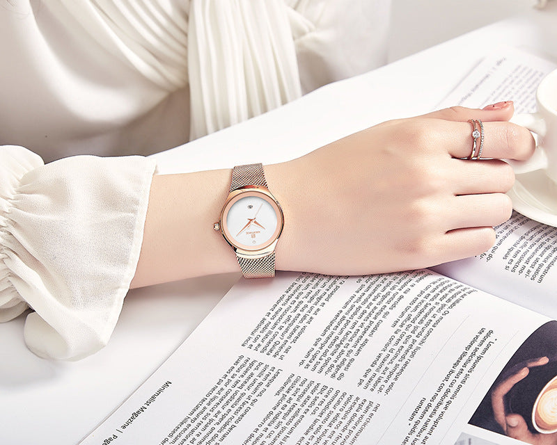 Mesh waterproof quartz watch