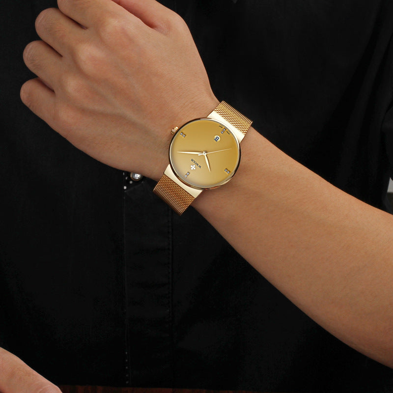 Mesh belt quartz men's watch simple waterproof watch