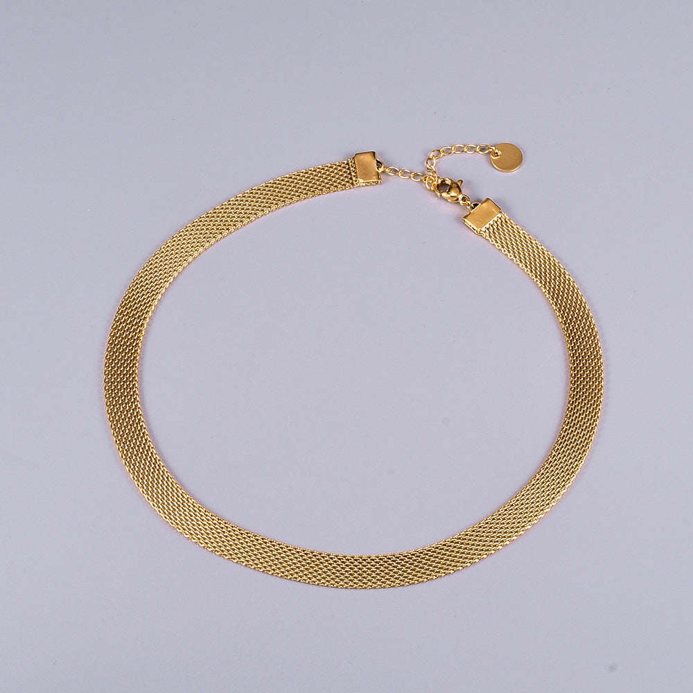 European And American Retro Choker Neck Ornament Mesh Strap Girl Clavicle Chain Watch Style