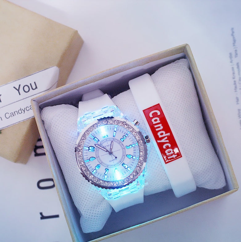 Venta rápida eBay transparente GINEBRA Ginebra reloj luminoso gel de sílice hombres y mujeres neutral cuarzo deportes mesa