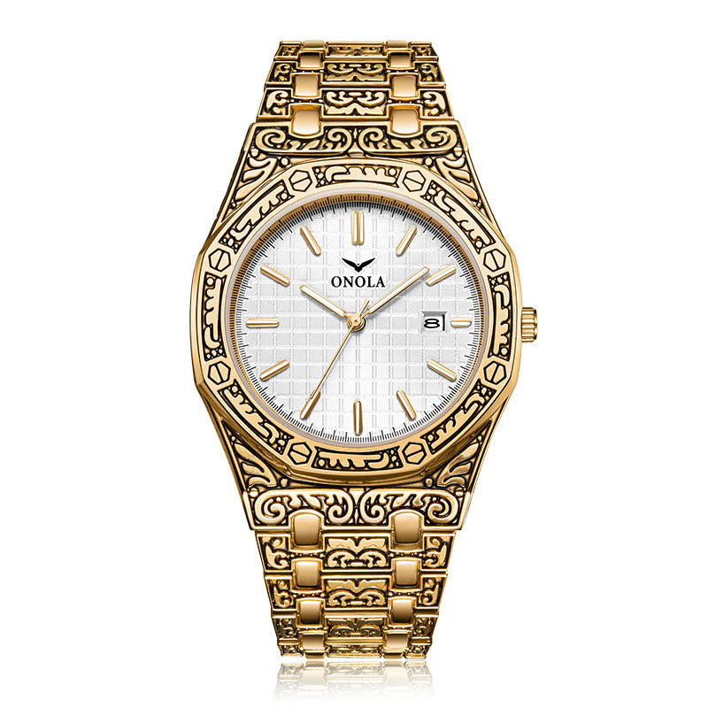 Waterproof steel band watch