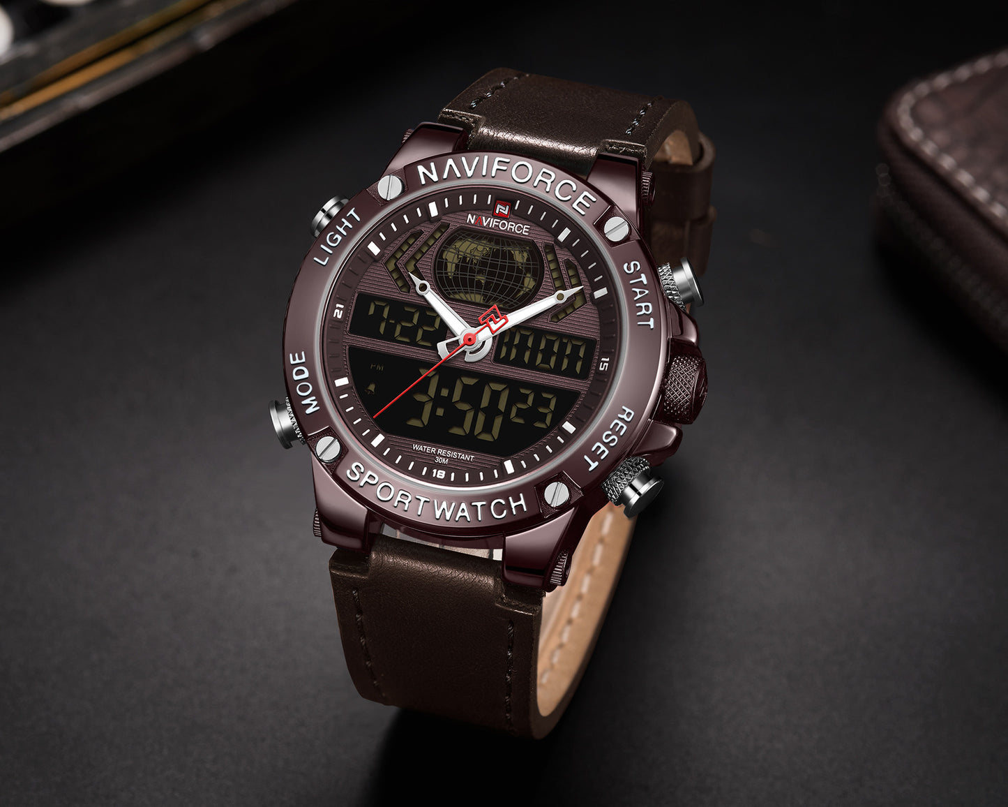 Watch large dial double display electronic quartz