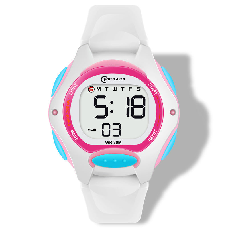 Reloj electrónico deportivo para niñas, resistente al agua, luminoso, despertador, para exámenes