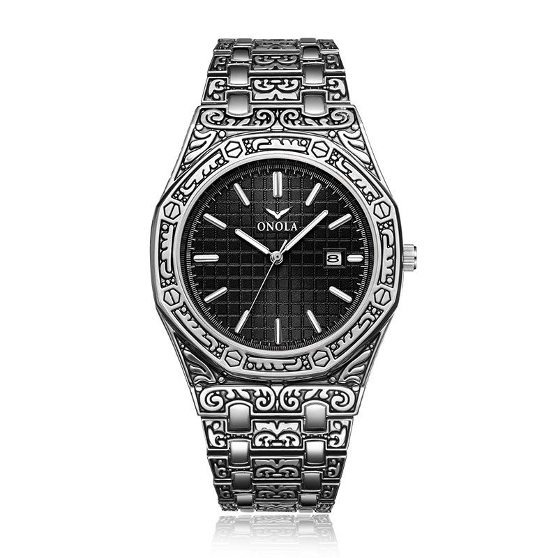 Waterproof steel band watch