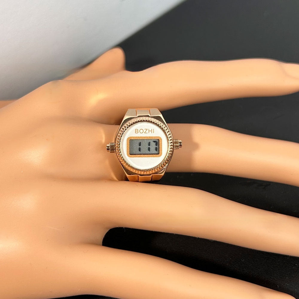 Reloj electrónico de moda para mujer, mini reloj con anillo