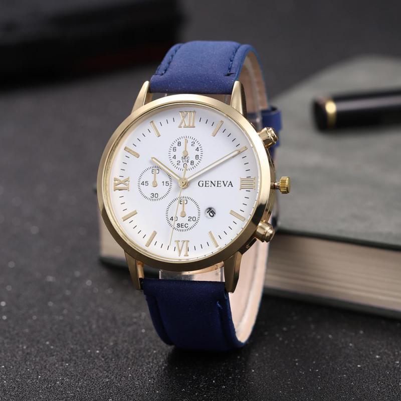 Reloj casual con correa y tres ojos y seis manecillas para hombre