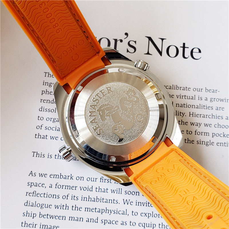 Quartz watch black casual men's European round watch