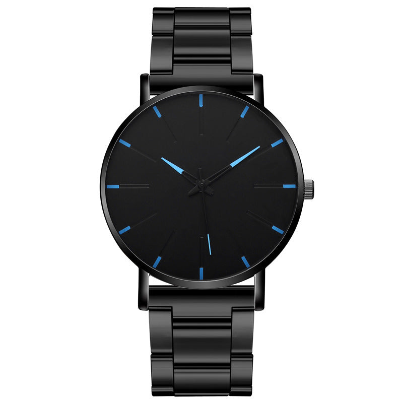 Reloj informal de negocios con correa ultrafina de acero inoxidable para hombre