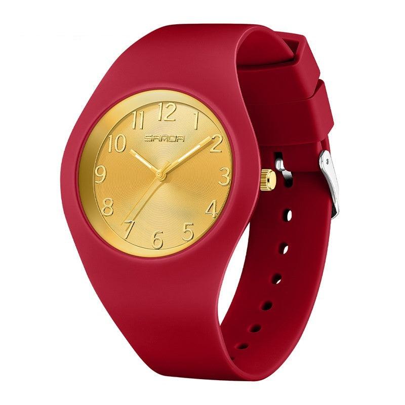 Reloj electrónico de moda simple e impermeable con correa de silicona fina y ligera para estudiantes
