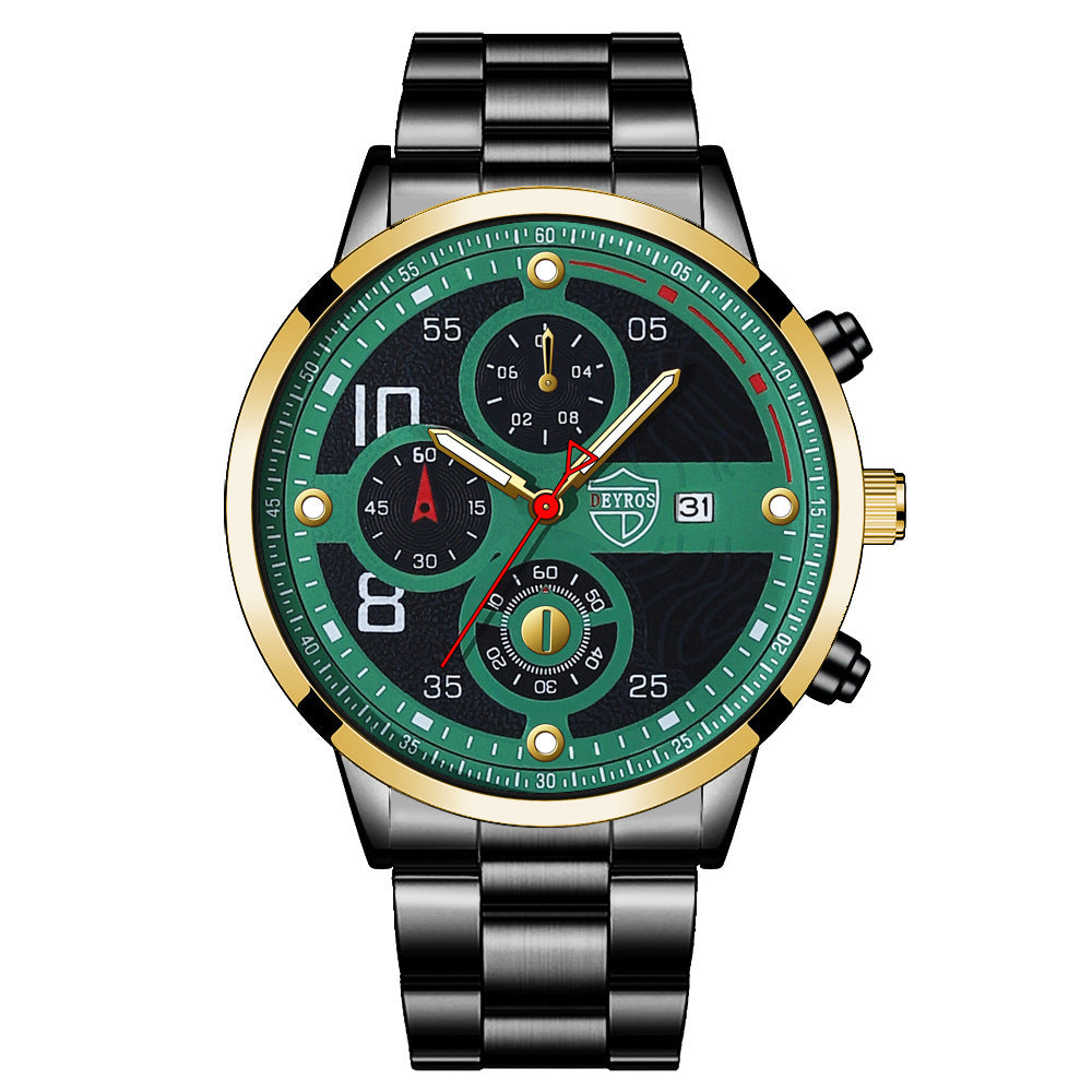 Men's Stainless Steel Watch Calendar Quartz