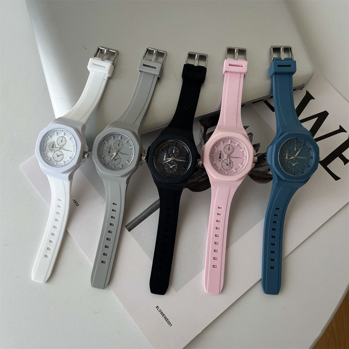Reloj deportivo de cuarzo para mujer Reloj de silicona sencillo