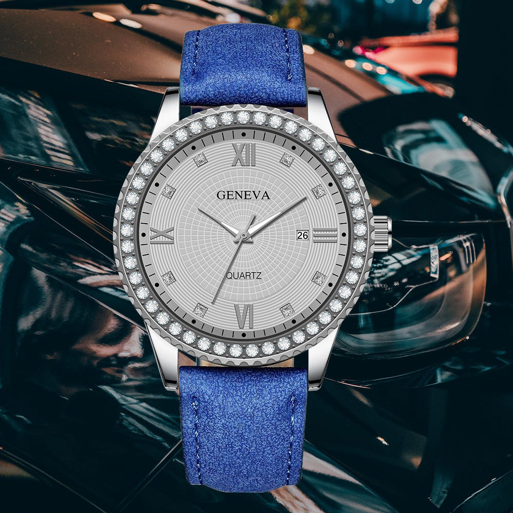Watch Men's Steel Band Watch Fashion Calendar Quartz Strap Watch