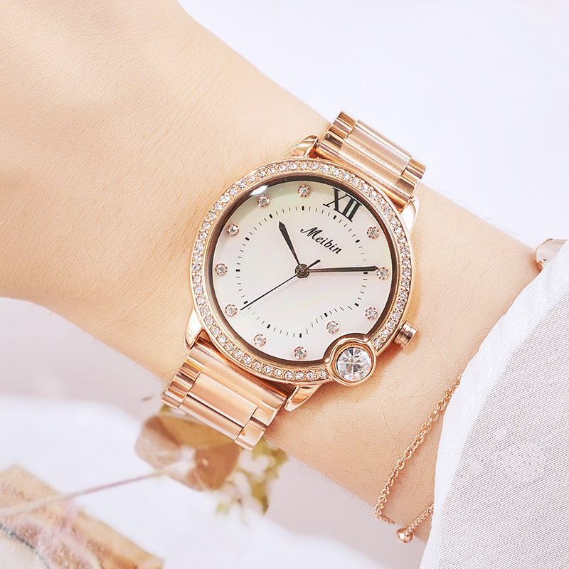 Fashion Shell Face Waterproof Ladies Quartz Watch