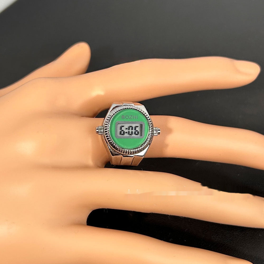 Reloj electrónico de moda para mujer, mini reloj con anillo