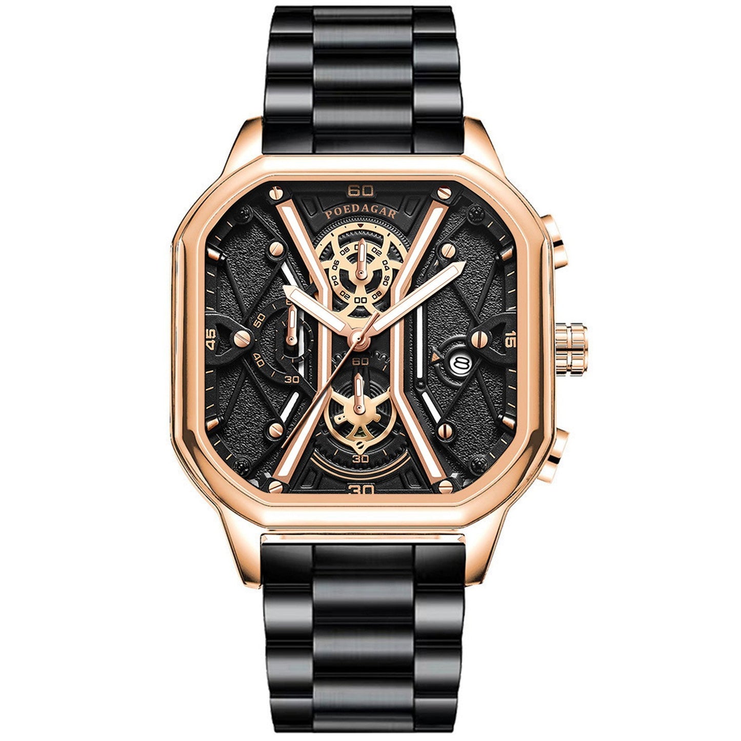 Reloj de cuarzo luminoso multifuncional para hombre