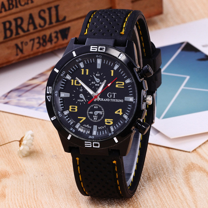 Reloj deportivo GT Racing de silicona con esfera grande para hombre, de cuarzo, de eBay, venta al por mayor