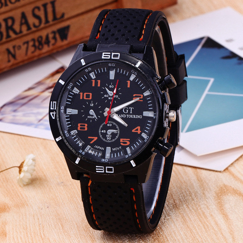 Reloj deportivo GT Racing de silicona con esfera grande para hombre, de cuarzo, de eBay, venta al por mayor