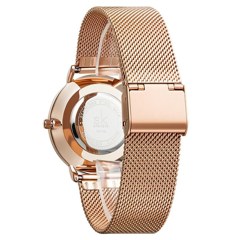 Reloj de cuarzo para mujer, pulsera de malla para mujer
