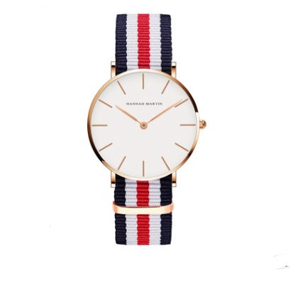 Reloj de cuarzo ultrafino con correa negra, informal, resistente al agua, para hombre y mujer