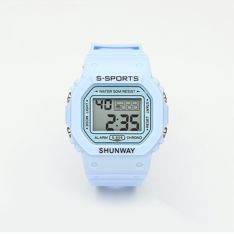 Reloj electrónico cuadrado pequeño para estudiantes, luminoso, resistente al agua